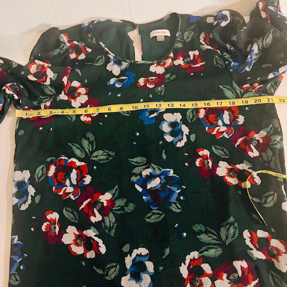 Calvin Klein Floral Shift Dress Size 14 Green Floral Multi - Picture 5 of 7